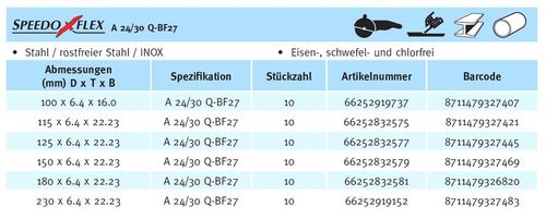 Speedoflex A 24/30 Q-BF27 tisztítókorong