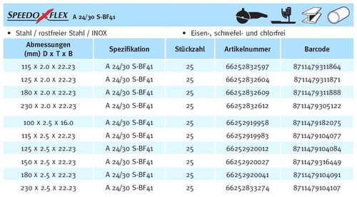 Speedoflex A 24/30 S-BF41 vágókorong